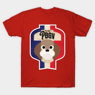 PGBV - Distressed French Petit Basset Griffon Vendeen Beer Label Design T-Shirt